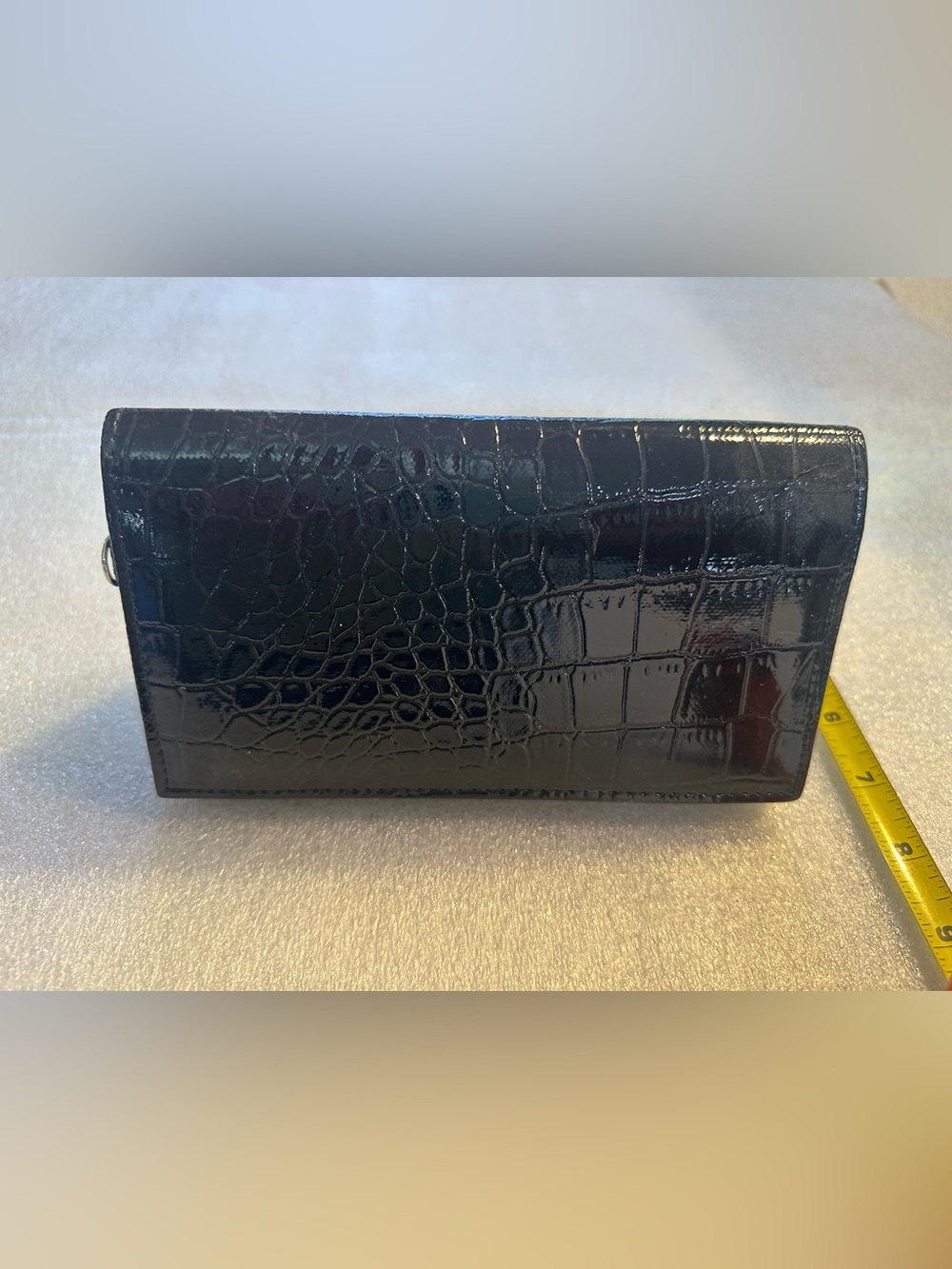 Woman’s Black Croc-Embossed clutch- Classic Style